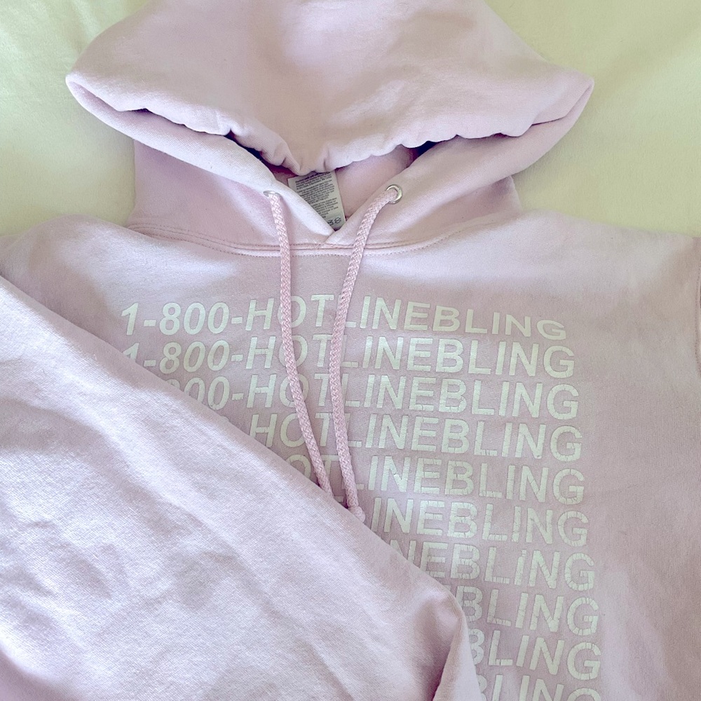 1-800-HOTLINEBLING light pink hoodie